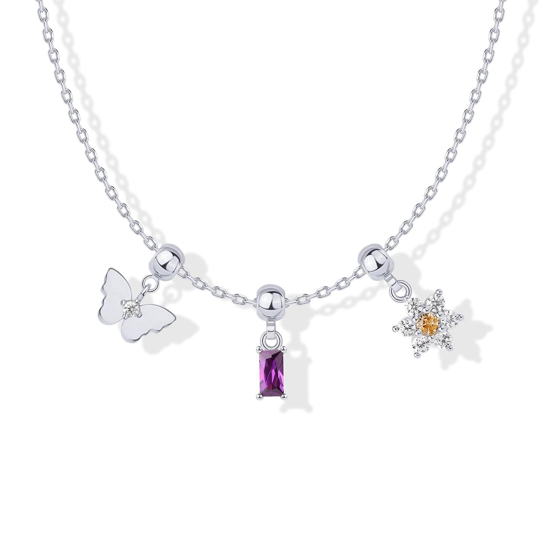 Pendant Simple Key Butterfly Love Starfish Zircon Pendant Cute Fashion Necklace Female