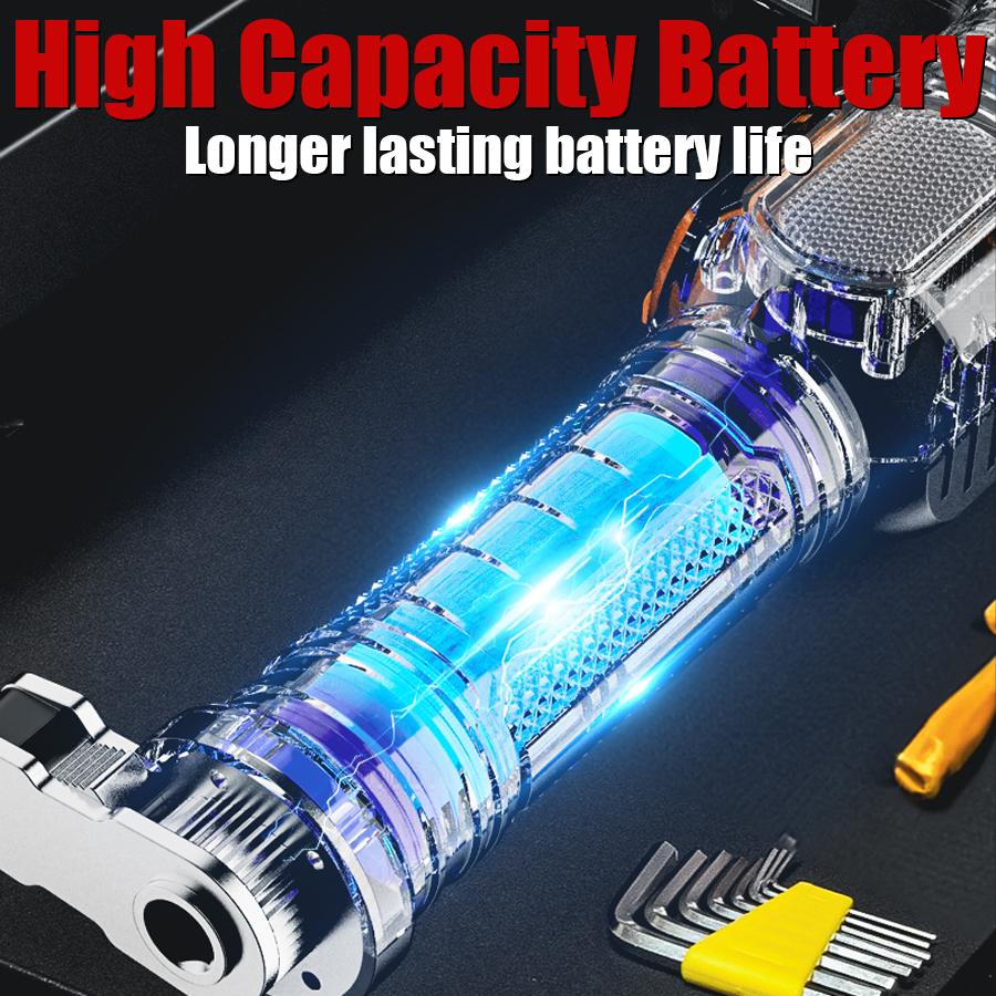 Super Bright LED Flashlight Outdoor Emergency Torch Multifunctional Working Light Broken Window Safety Hammer Red Warning Lamp