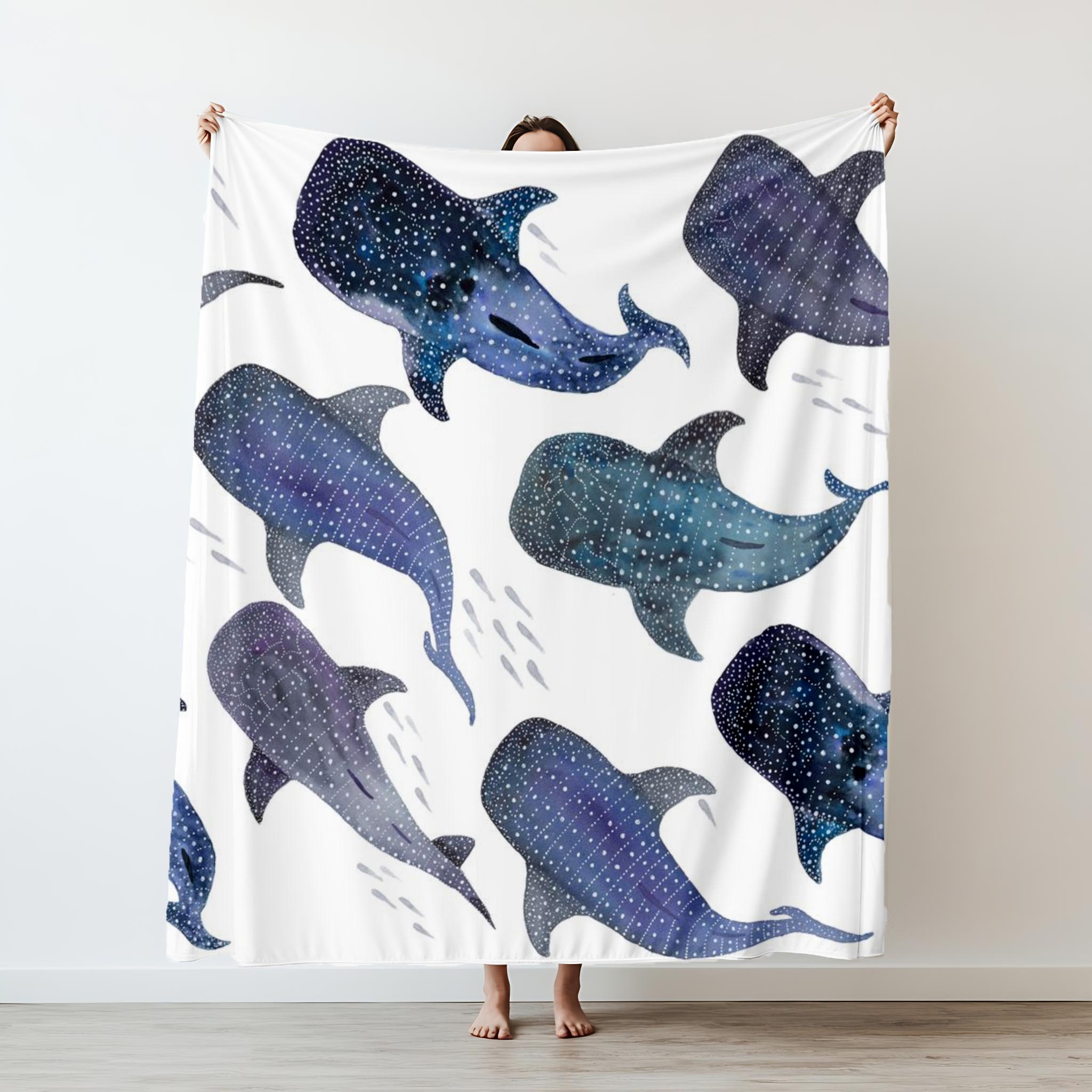 

130150cm Whale Shark Ray and Sea Creature Play Thin Blanket Blanket For Nap Time Sofa Bed Blanket As a gift for kids friends 75x100cm (30x40inch)