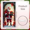 Santa Claus Christmas Door Cover Cloth Lining Decor for Outdoor Garden Kitchen Home Decorations Open the Door Holiday