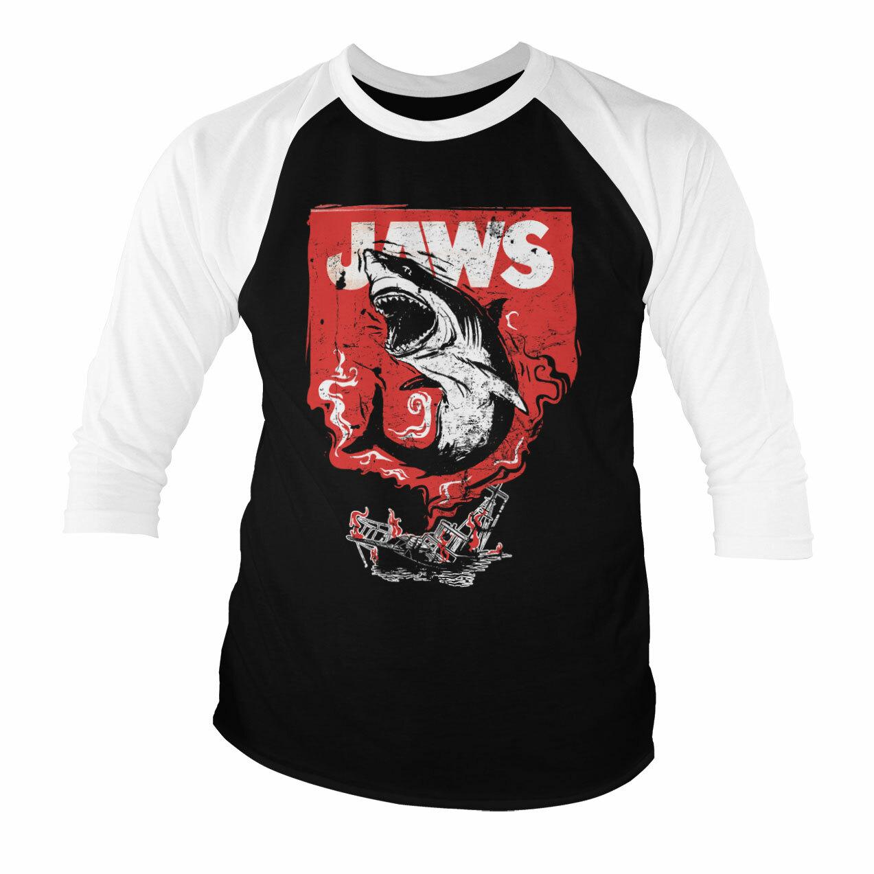 T-Shirt À Manches 34 Jaws Requin Fumé Officiellement Licencié Tailles S-XXL XXXL
