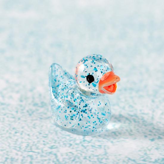 Čirý ozdoba kachny na plochu Barevné roztomilé řemeslo z pryskyřice Figurka kachna Socha Domeček pro panenky