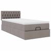 Ottoman Bed with Mattress Taupe 80x200 Cm Fabric