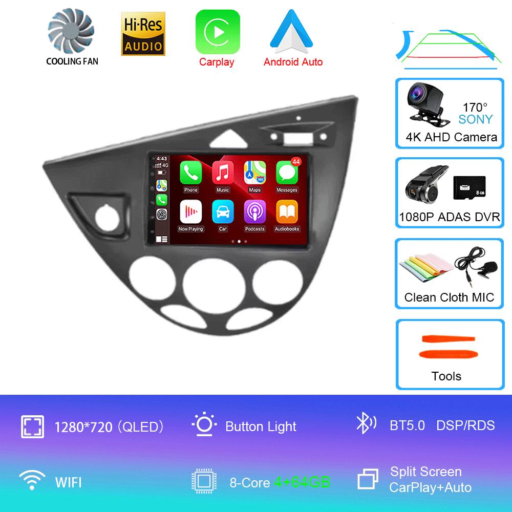 7 Inch Car Radio Android 14 For Ford Fiesta 1995-2001 Focus MK1 1998-2004 Multimedia Stereo Carplay Autoradio Head Unit Auto