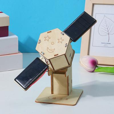 DIY Solar Artificial Satellite Model Kit Educational Handmade Wooden Puzzle Moon Rover
