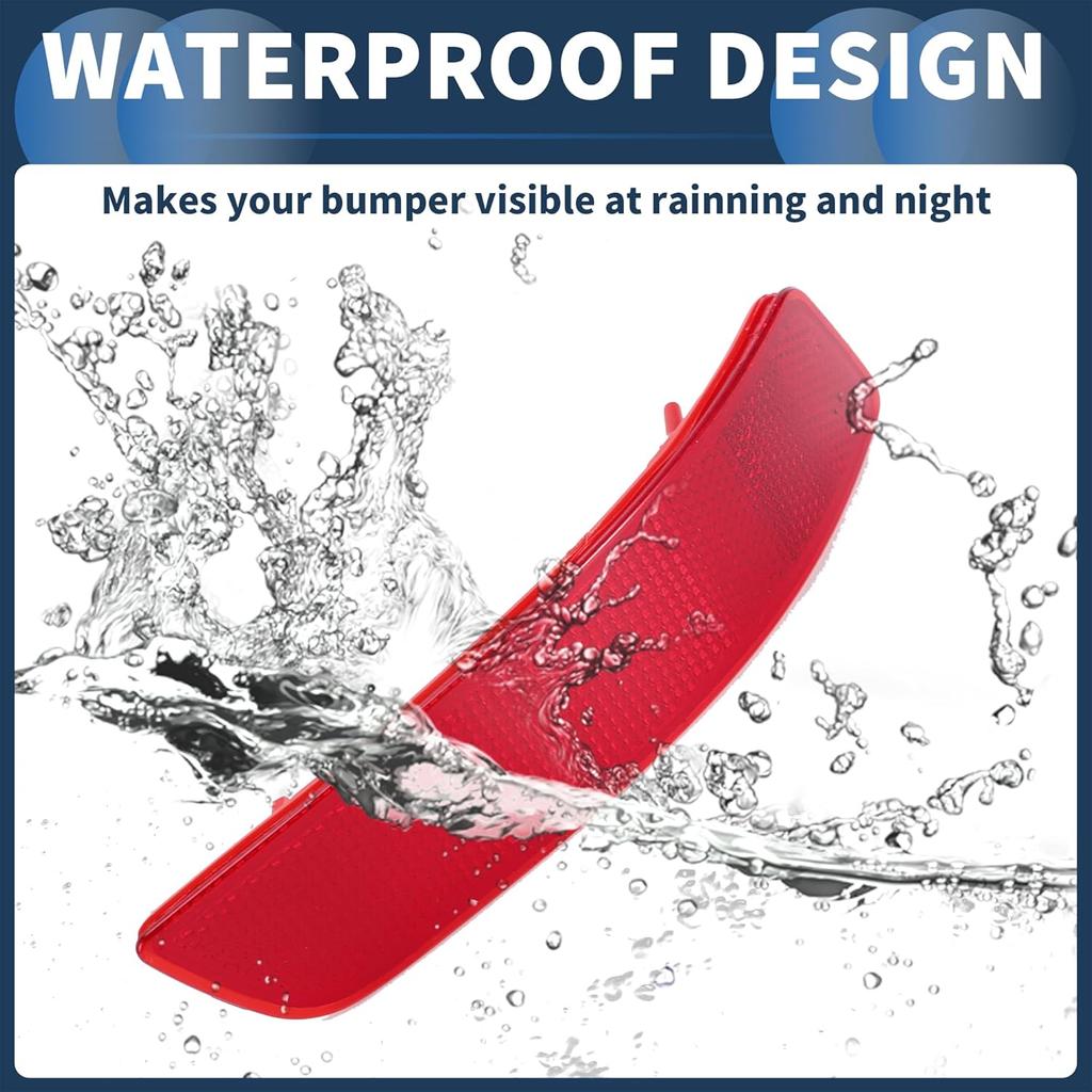 Bumper Reflector Rear Right 7.09"x1.50" Bumper Reflector Side Marker No.81910-30040 for Lexus ES300h 2013-2018 Plastic Red Durable