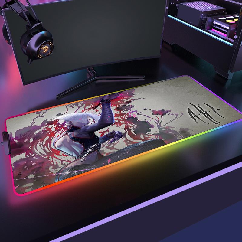Rgb Xxl Mouse Pad Large Gamer Mousepad Anime Street Fighter Deskmat Gaming Pc Setup Accessories Desk Mat Computer Table Mausepad