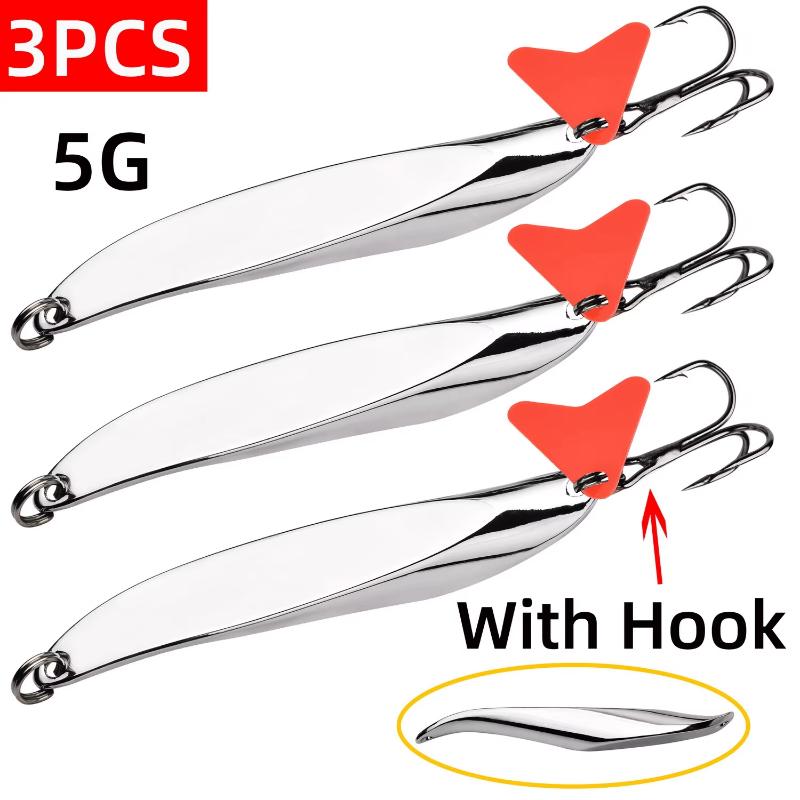 Fishing Spoon Lures High Reflective Die Cast Metal 1/3 PCS Sharp Hooks Perfect for Outdoor Fishing Camping Gifts