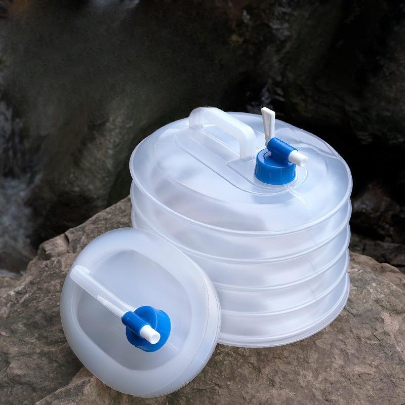 1PC Outdoor Portable Folding Bucket Drinking Water Bucket Self-driving Travel Home Storage Bucket Car Faucet Camping