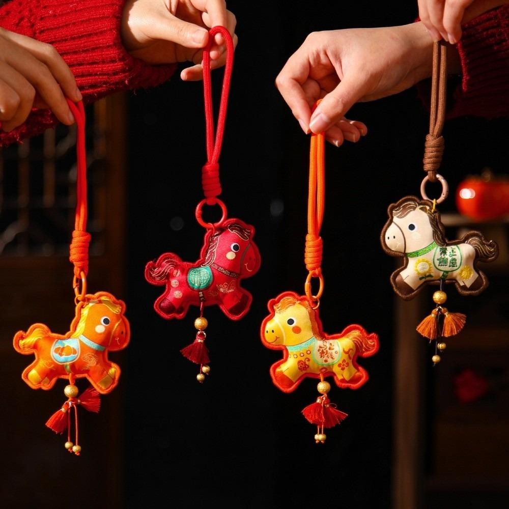 NEU Duftendes Pony Sachet Anhänger Hängende Stickerei Jahr des Pferdes Anhänger Glücksbringer Kreativer Pferd Quaste Schlüsselanhänger Heimdeko