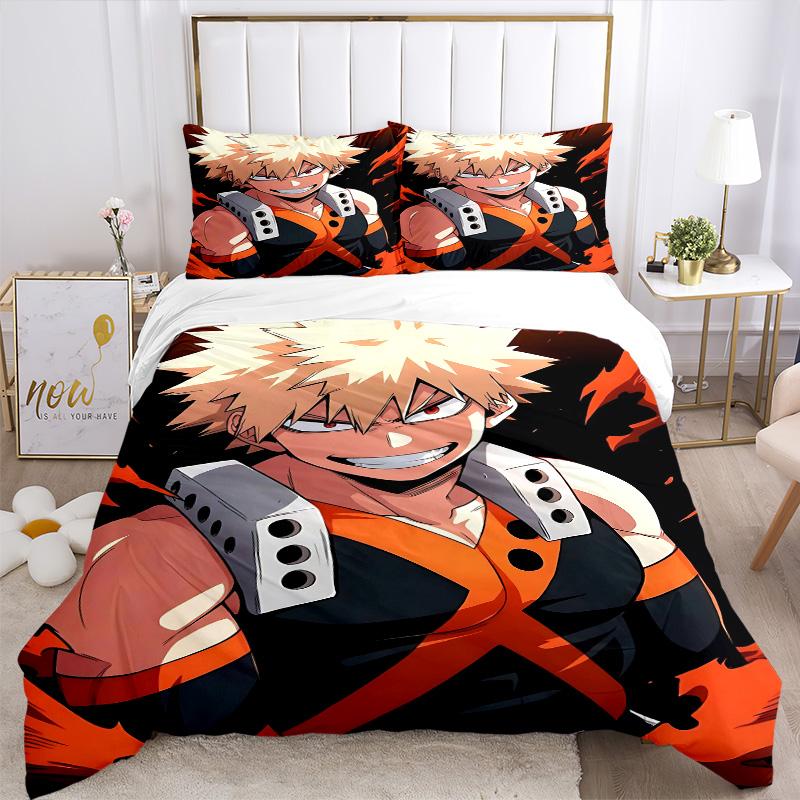 Powerful Anime Hero Print 3Pcs Bedding Setduvet Cover With 2 Bedropillowcase Home Birthday Gift