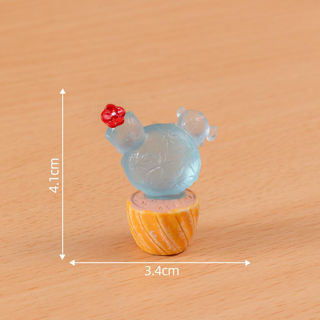 Glow In The Dark Miniature Cactus Resin Figurine Creative Desktop Decoration