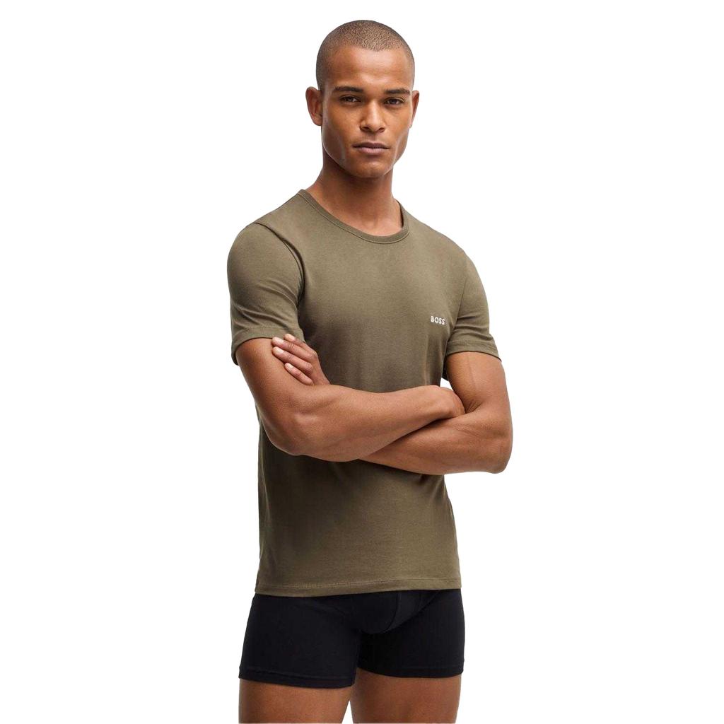Boss Mens Embroidered Logo T-Shirt (Pack of 3)
