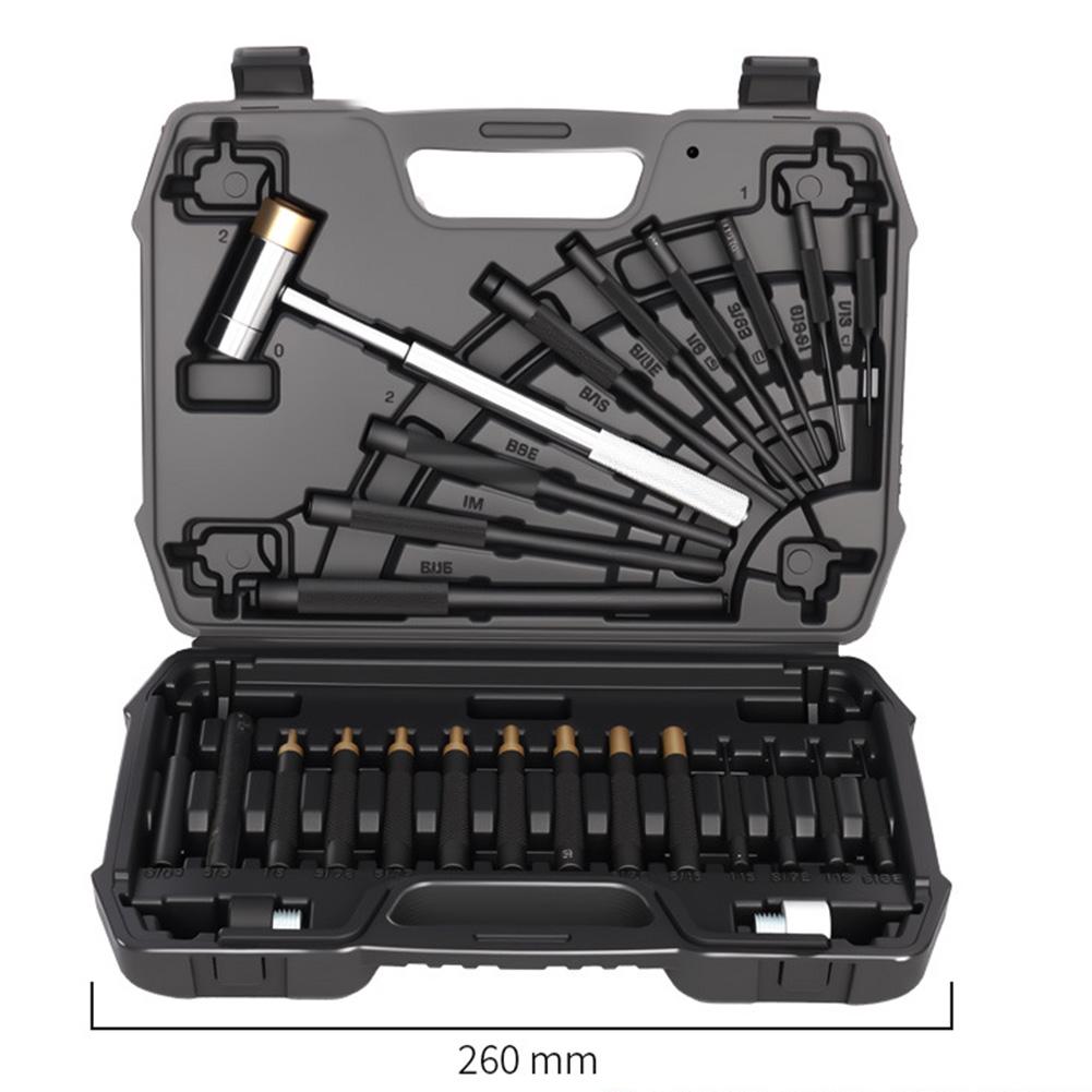 21PCS Industrial Grade Steel Punch Set with Smart Hammer and Non Slip Bench Block for DIY and Professional Use