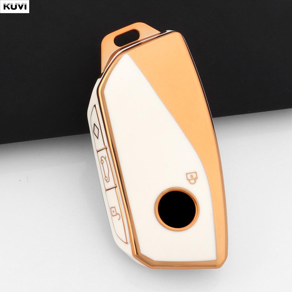 TPU Golden Key Case Cover Holder Fob Keychain For BMW G07 X7 LCI U11 X1 G70 7 Series G09 XM F98 X4M LCI G18 X5 G81 M3 I20 IX