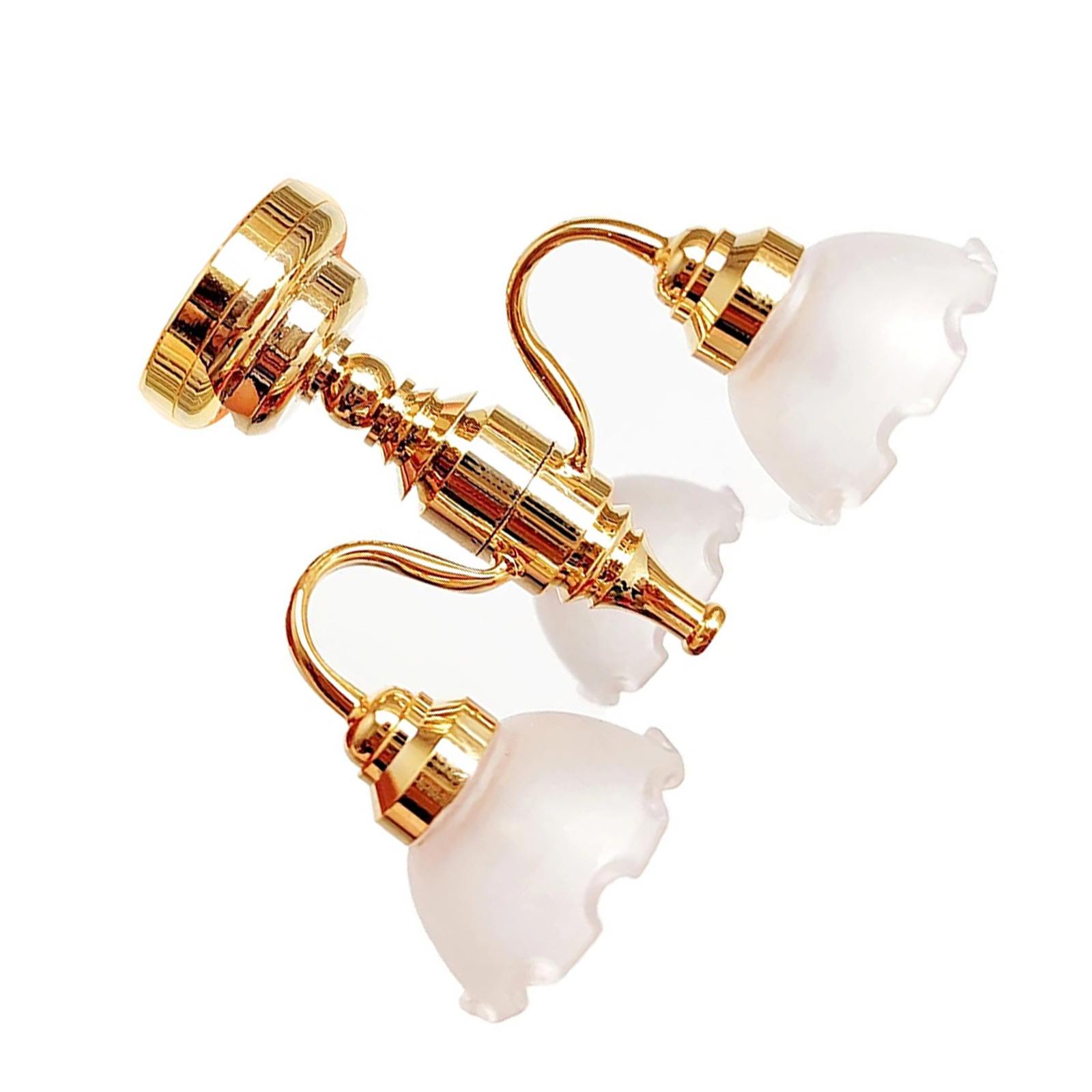 

3 головки золотой бутон миниатюрный потолочный светильник кукольный домик люстра светодиодная лампа 1/12 масштаб для гостиной сцены дисплей декор