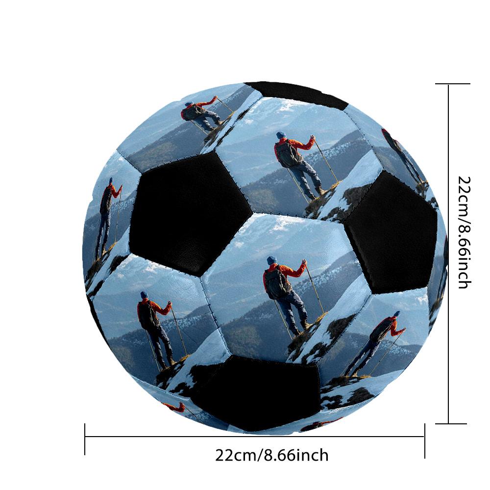 Mountain Hiker's Perspective Customizable photos Size 5 Soccer football Machine-Stitched Indoor/Outdoor Training and Matches