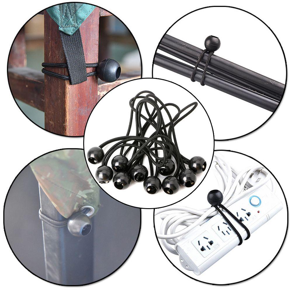 Ties Water Bottle Fixed Backpack Accessories Bungee Cord Loop Cord Black Ball Bungee Elastic Rope