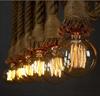 New Vintage Retro Hemp Rope Lamps Bases Home Chandeliers LED Lights Base AC220V Lamps Holder for Ceiling Lights Home Restaurant