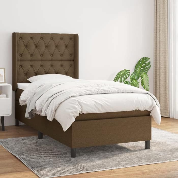 3131628 vidaXL Divan Bed with Mattress Dark Brown 80x200 Cm