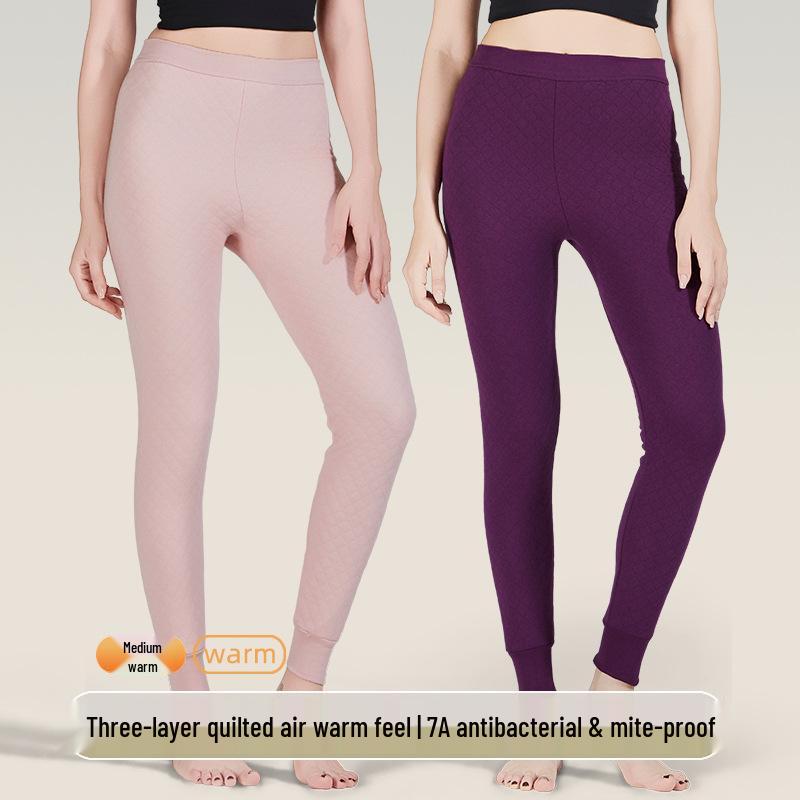 Women's Plus Size Three-Layer Quilted Cotton Pants for Autumn/Winter