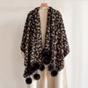 Cozy Winter Shawl Wrap Fleece Cashmere Feel Scarf Leopard Print Scarf  Winter Party