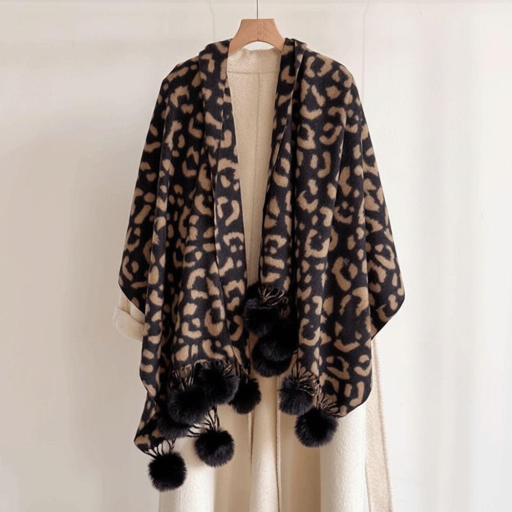 Cozy Winter Shawl Wrap Fleece Cashmere Feel Scarf Leopard Print Scarf Winter Party