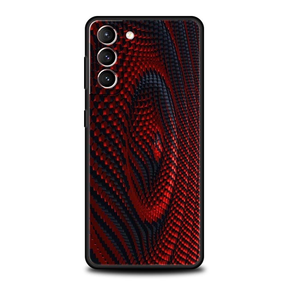 Black Red Ripple Art Phone Case for Samsung Galaxy S26 S25 S24 S23 S22 S20 S21 FE Ultra S25 Edge Plus 5G Soft TPU Cover Fundas
