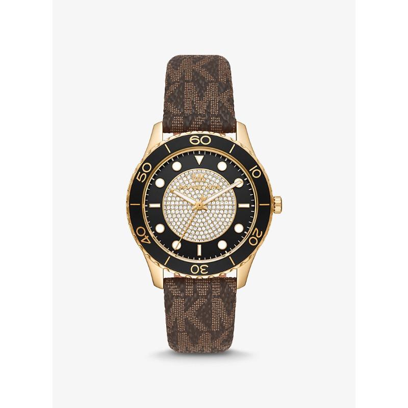 

Женские часы Michael Kors Oversized Runway Dive с паве, золотистого тона, с логотипом MK6979 золотой