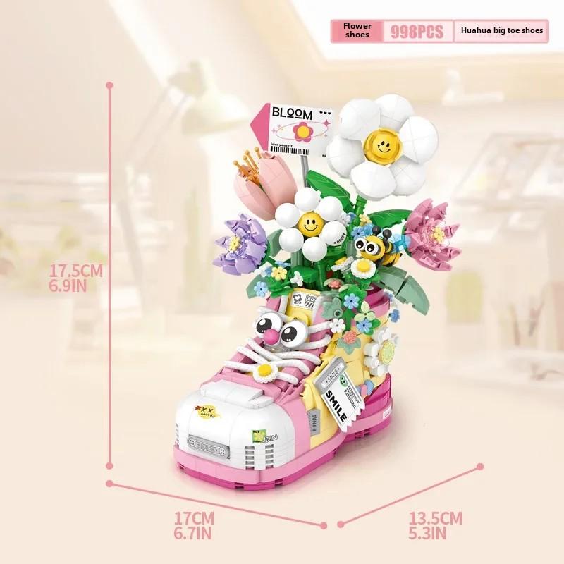 Small Particle Building Blocks Crocs Flower Set Gift for Girls