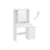 VASAGLE LED Lighting Dressing Table with Adjustable Brightness Dressing Table with Mirror Cosmetic Table with Drawers Open Compartments Adjustable