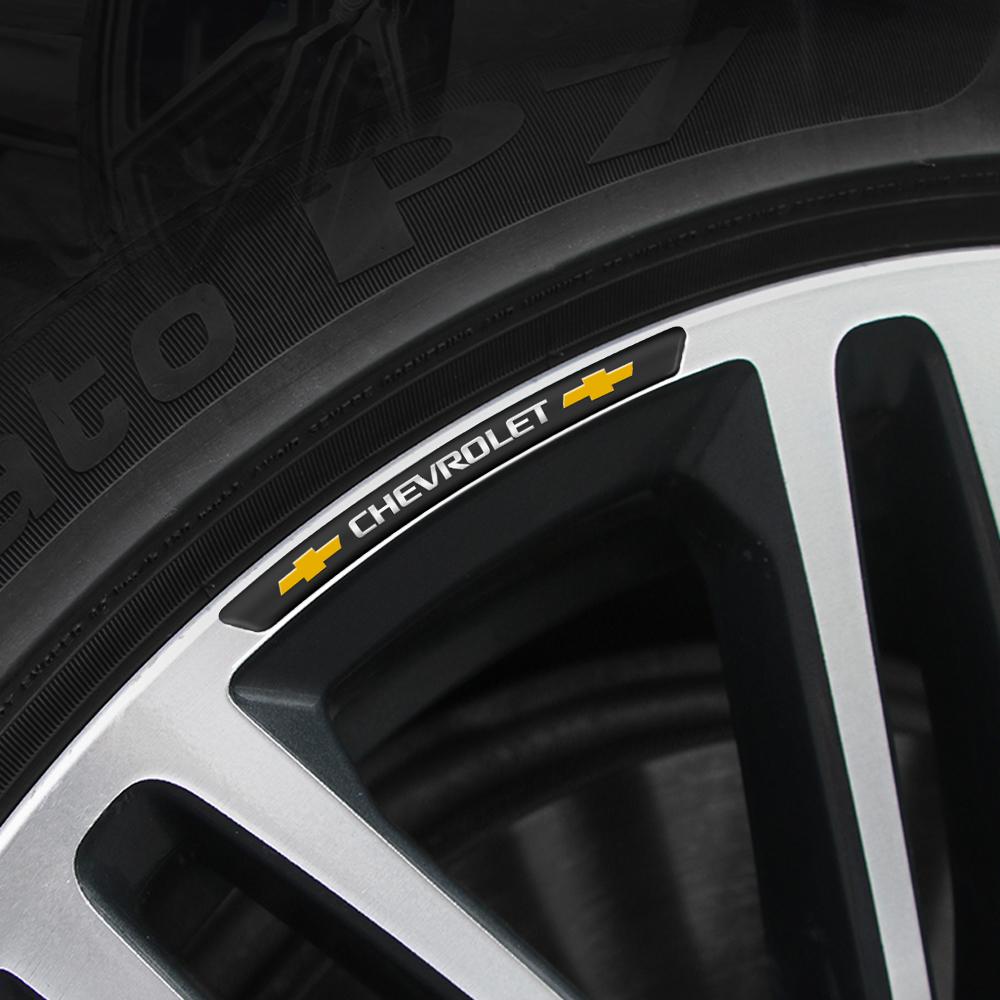 4Pcs/set Aluminum Car Wheel Rims Decoration Sticker Car Accessories For Chevrolet Spark Cruze Sonic Onix Sail Aveo Cobalt