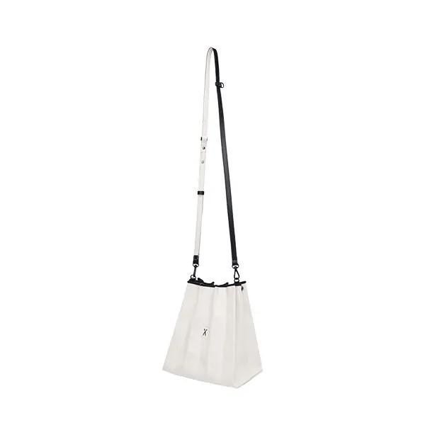 Lucky Pleats Canvas Cross Mini Ivory_Black