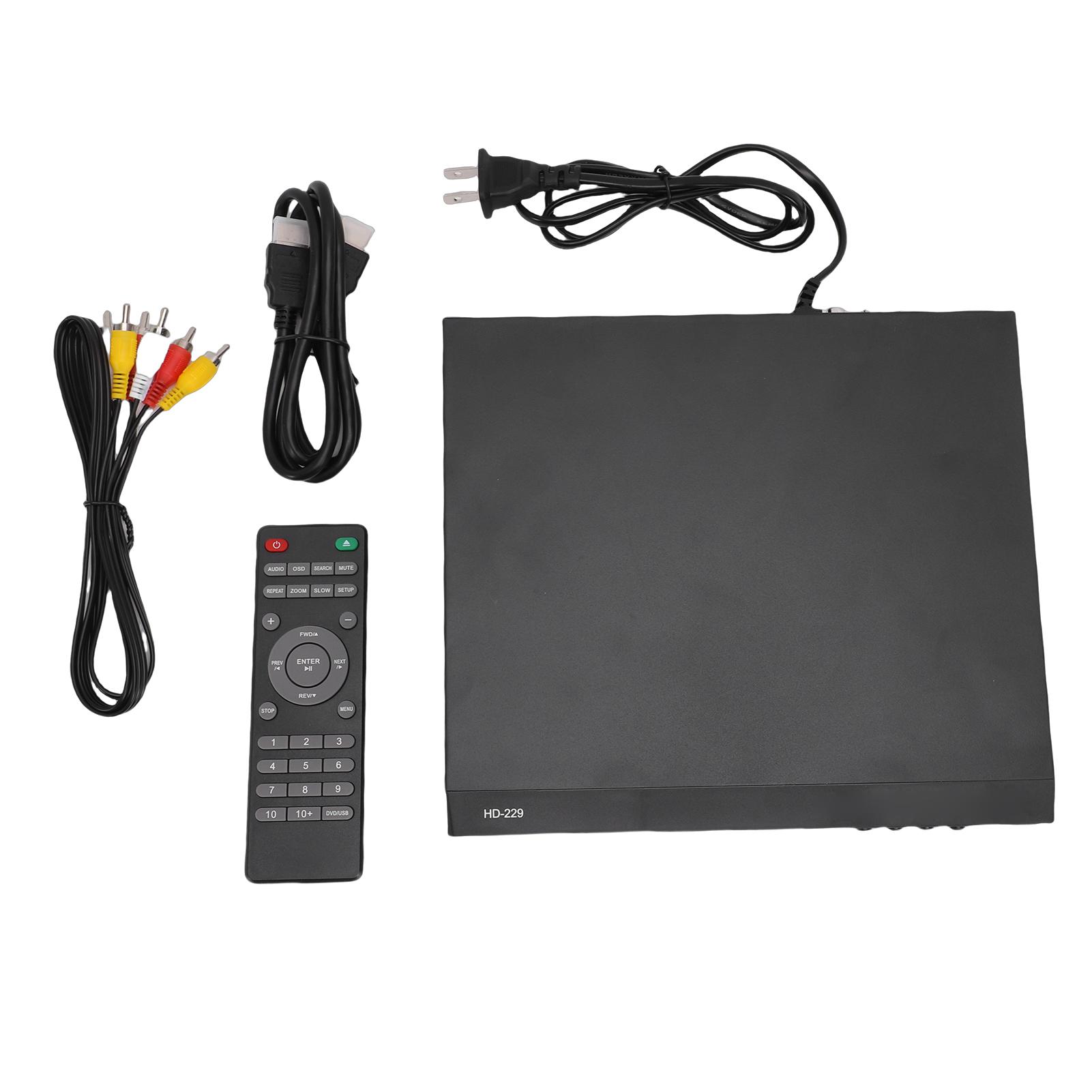 

DVD Player 1080P HD Multimedia Interface All Region CD Player for TV Home Stereo with MP3 Playback Remote Control 6.5mm Mic Inpu