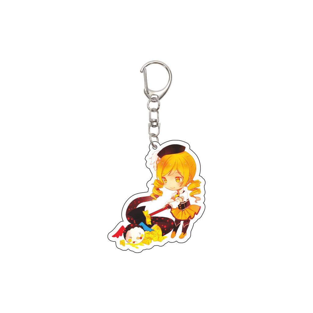 55MM Anime Puella Magi Madok Keychain Kaname Madoka/Akemi Homura/Miki Sayaka Key Chain Acrylic Model Plate Christmas Gifts