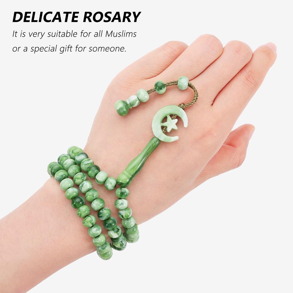 2pcs Allah Muhammad Prayer Beads Engraved Necklace New 99 Prayer Beads