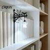 Bookshelf Lamp with Bookend Retro LED Night Light Warm Glow Hanging Mini Lantern, Anti-Slip Library Accessory Book Holder, Decorative for Reading Nook