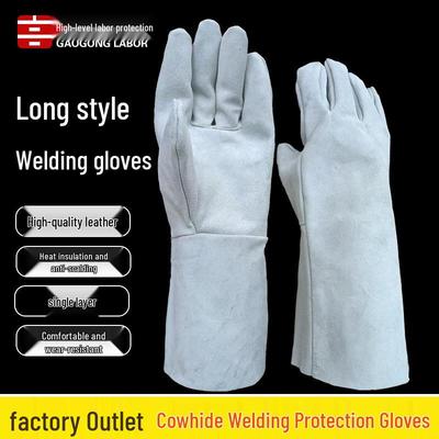 Cowhide Heat-Resistant Welding Gloves with Added Palm Protection