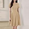 ZANZEA Women Casual Round Neck Solid Color Short Sleeve Dress