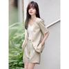 Women's Linen Stripe Short Sleeve Suit Set
