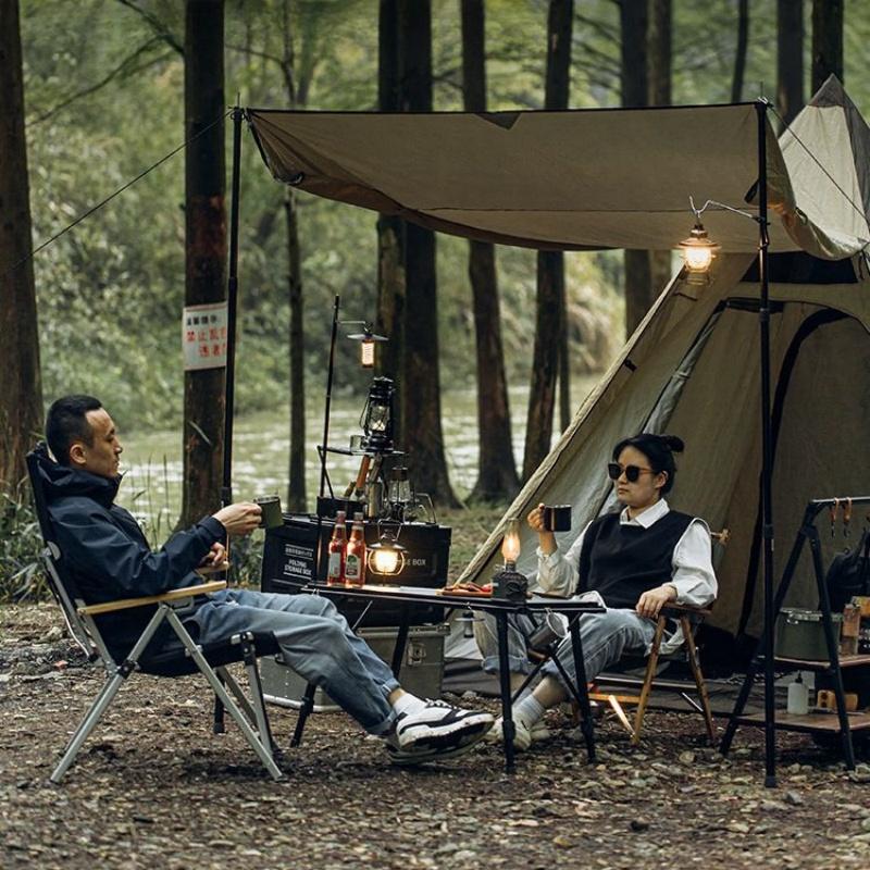 Outdoor IGT Table Adjustable Height Folding Roll Table Gas Stove Barbecue Grill Kit BBQ Picnic Table Camping Equipment