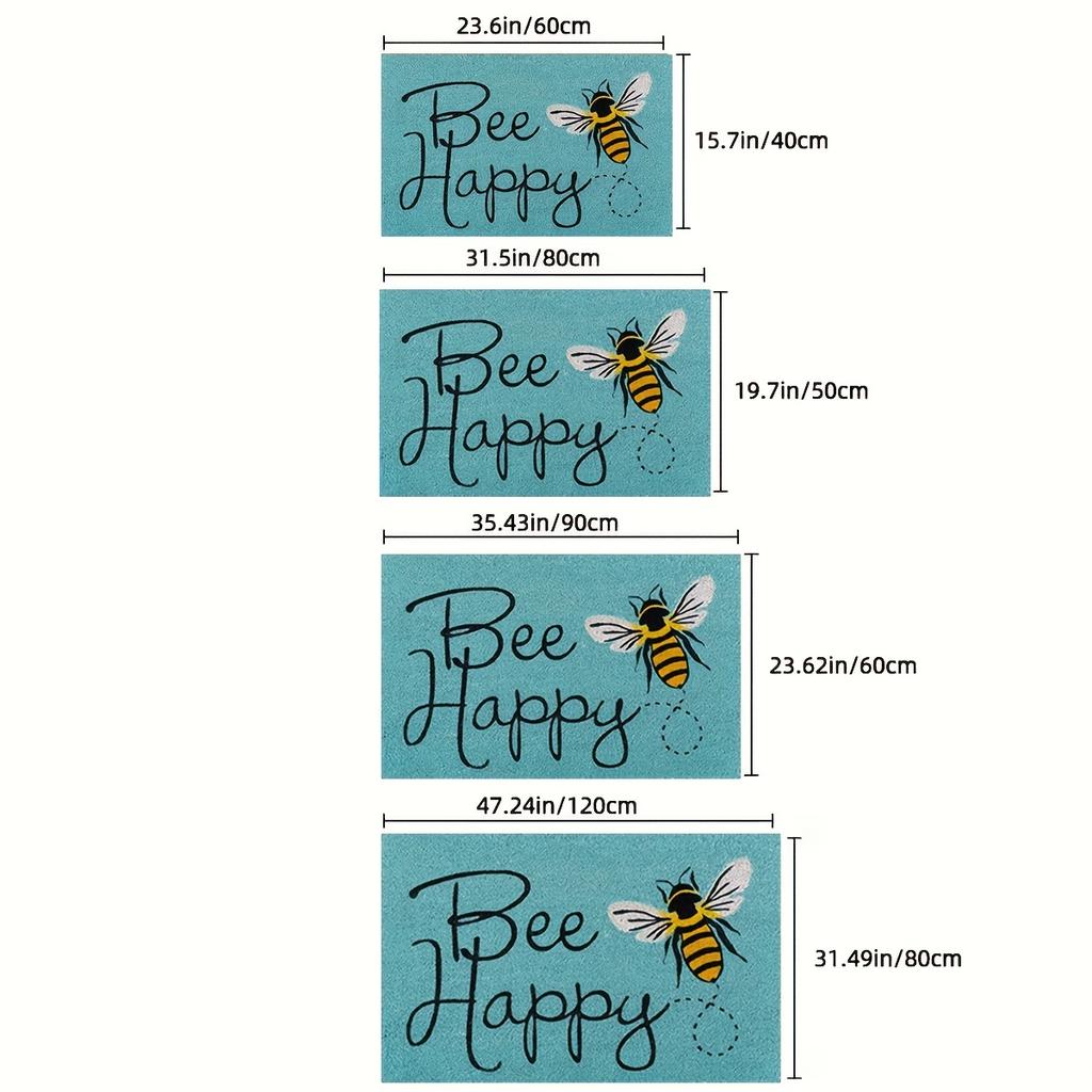 Happy Mood Doormat Cute Bee Carpet Welcome Mat Rug For Bedroom Carpet For Live Room  Outdoor Carpet Home Decor