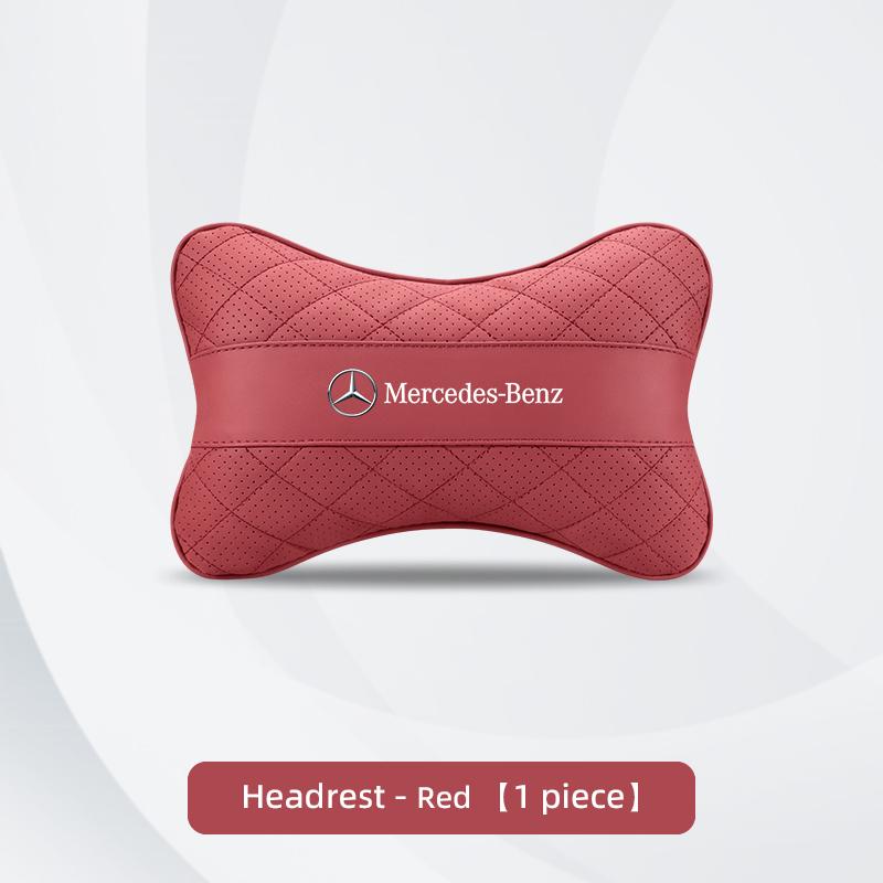 VRN2 Nappa Leather Car Headrest Neck Pillow Lumbar Support For Mercedes Benz AMG E S C A B Class GLE GLS CLA CLE GLC CLS GLA