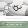 BAMOER 100% Genuine 925 Silver Forever Clear CZ Circle Round Finger Rings for Women Jewelry Christmas Gift SCR041