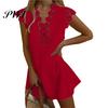 Lace Dress Women Hollow Out Summer Flower Pattern A-Line for Daily Wear Mini