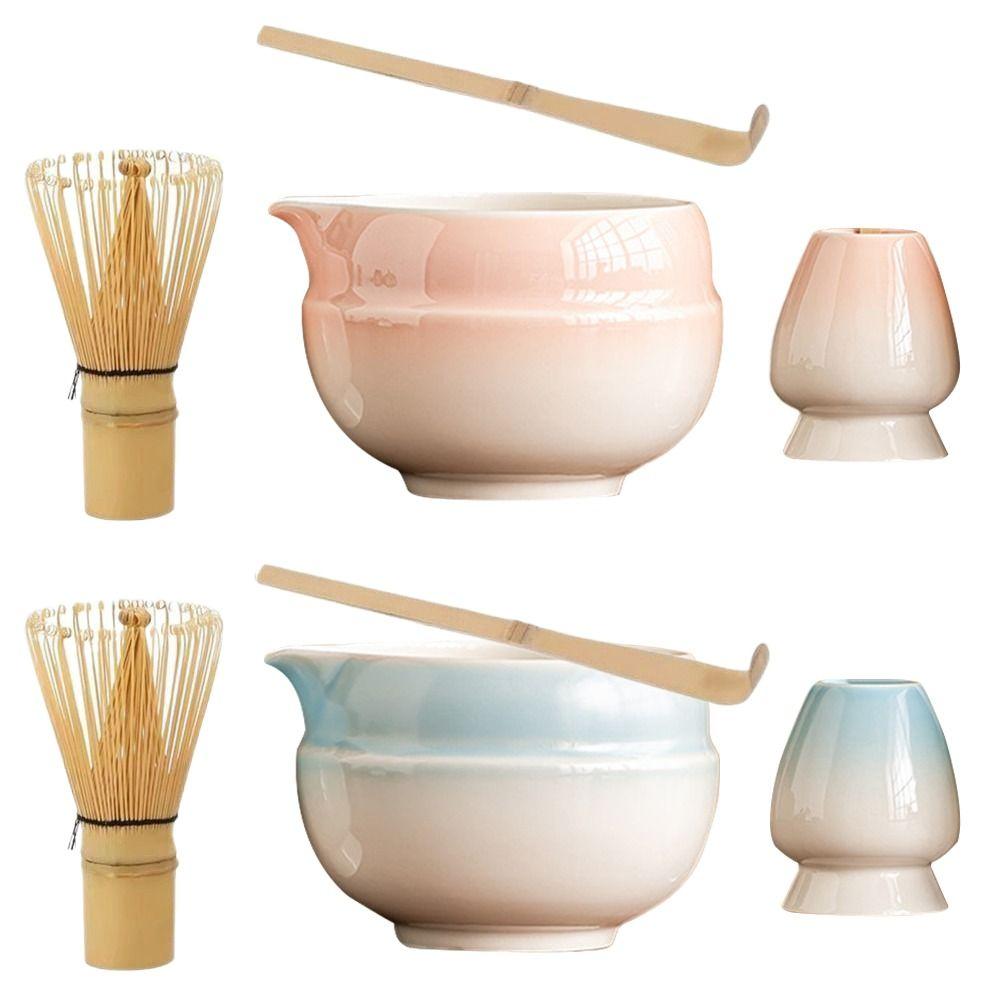 4PCS Food Grade Japanese Matcha Tea Set Reusable Japanese Chasen Traditional Matcha Whisk  Stirring