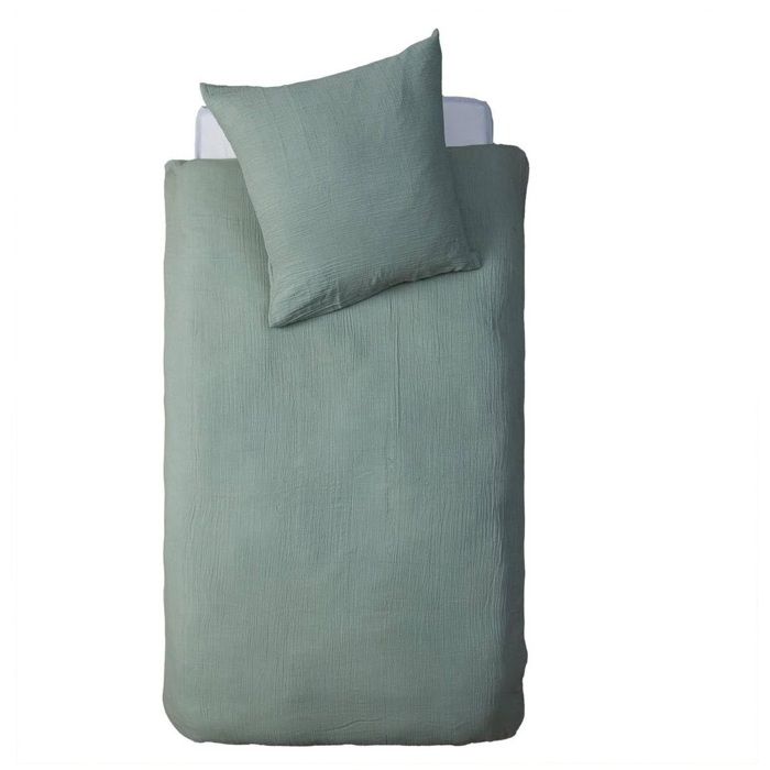 Housse De Couette Et Taie Gaze De Coton Vert