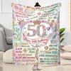 Happy 50th Birthday Celebration Flannel Blanket-Soft and Suitable for Sofas,Beds,Offices,Travel,All Seasons,Great Gift for Holidays and Birthdays.