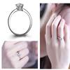 Anelli da Dita Classici Eleganti in Argento Sterling 925 Gioielli Cristallo Zirconi Cubici 6 Griffes Anelli da Matrimonio Donna