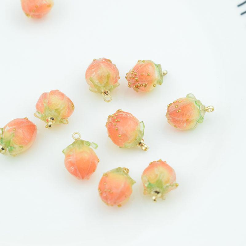 

Розовый маленький бутон цветка эпоксидная термоусадочная пленка для самодельных украшений и шпилек оранжевый